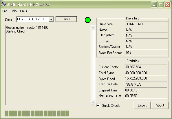 ADRC Hard Disk Checker 1.01 full